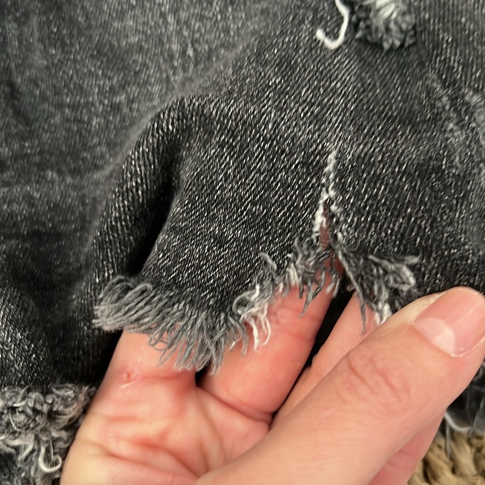 RSQ Girls Vintage High Rise Distressed Shorts- Black- Size 10 - Picture 6 of 11